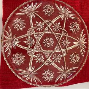 Clear Crystal glass Round Serving platter
